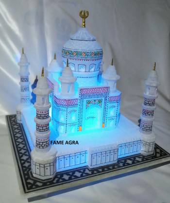 FAMEAGRA White Marble handmade Taj Mahal Showpiece / Agra TajMahal Handicraft gifts items / India Taj Mahal Gift Decorative Showpiece  -  15.2 cm