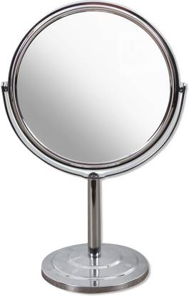 Painting Mantra Silver Table Top Mirror with 5X Magnification / Makeup Mirror / Closeup Mirror / Hand Held Mirror / Shaving Mirror ( 15 cm )