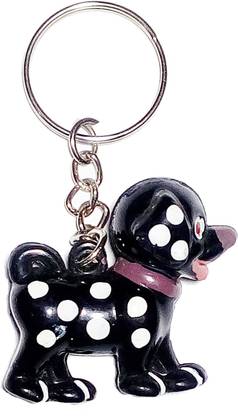 kd collections Cute Small Puppy Dog Keychain Keyring Black color Key Chain