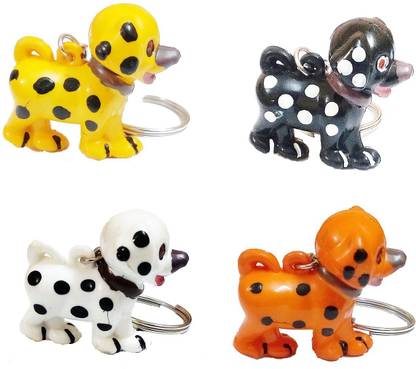 kd collections Cute Small Puppy Dogs Keychain Keyring Pack of 4 keychains Key Chain