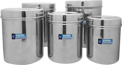 Vishnu Essentials Steel Grocery Container  - 2200 ml, 900 ml, 2900 ml, 1200 ml, 1600 ml