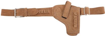SHAH Unisex Leather .32 Bore Revolver/Pistol Cover with belt Racquet Carry Case/Cover Free Size