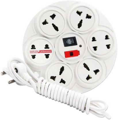 zaysoo Branded Extension Board / Power Strip 6 Amp 8 Plug Point with Master Switch, LED Indicator, International Sockets, Extension Cord(2.8 Meter)-White 8  Socket Extension Boards