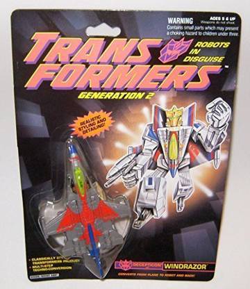 TRANSFORMERS Generation 2 Windrazor Gray And Red Action Figure