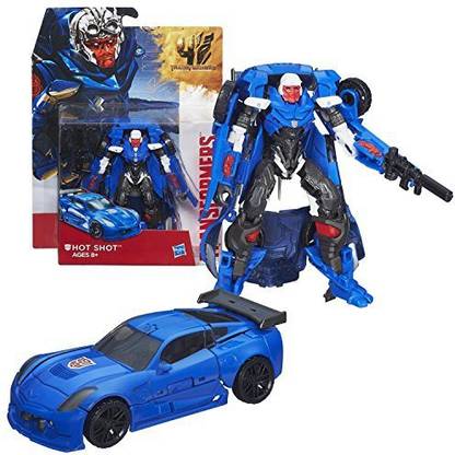 TRANSFORMERS Hasbro Year 2014 Movie Series 4 "Age Of Extinction" Deluxe Class 5-1/2 Inch Tall Robot Action Figure - Autobot Hot Shot With Mis