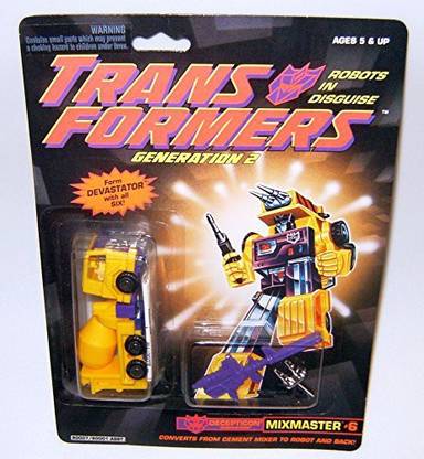 TRANSFORMERS Generation 2 Mixmaster #6 Yellow Action Figure