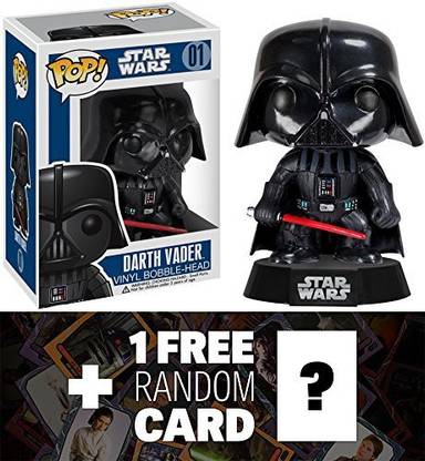 STAR WARS Darth Vader: Funko Pop! X Vinyl Bobble-Head Figure W/ Stand + 1 Free Official Trading Card Bundle [23007]