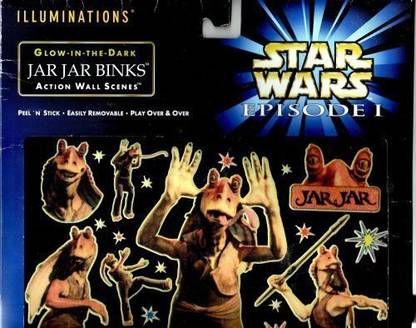Illuminations Star Wars Episode 1 Glow-In-The-Dark Jar Jar Binks Action Wall Scene