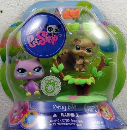 Littlest Pet Shop Spring Pets Pair Owl & Squirrel