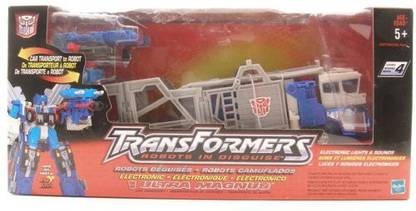 TRANSFORMERS Rid Robots In Disguise Deluxe Electronic Light & Sound Ultra Magnus Transport Truck (2001 Hasbro)