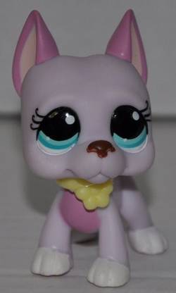 Littlest Pet Shop Great Dane #1022 (Purple, Blue Eyes) (Retired) Collector Toy - Lps Collectible Replacement Single Figure - Loose