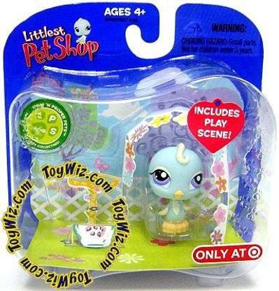 Littlest Pet Shop Hasbro Year 2007 Single Pack "Prim' N Proper Pets" Series Bobble Heat Pet Figure Set #406 - Blue Canary Bird With Watermelon (23