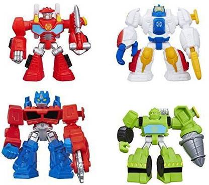 PLAYSKOOL Heroes Transformers Rescue Bots Figures, Set Of 4: Optimus Prime, Heatwave The Fire-Bot, High Tide, And Boulder The Construction