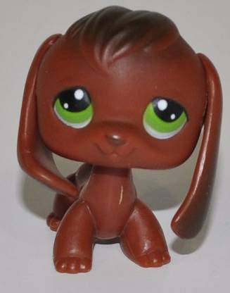 Littlest Pet Shop Beagle #77 (Dark Brown, Green Eyes) - (Retired) Collector Toy - Lps Collectible Replacement Single Figure - Loose