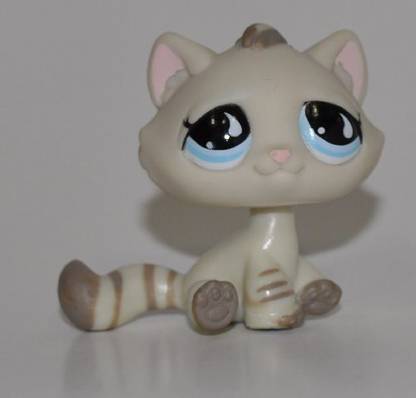 Littlest Pet Shop Kitten #563 (Tan, Blue Eyes, Stripes On Tail, White Raindrops In Eyes) - (Retired) Collector Toy - Lps Collectible Replacement S
