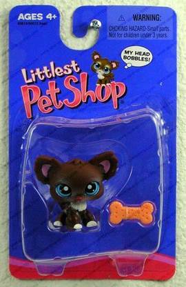 Littlest Pet Shop Brown Dog With Bone #219