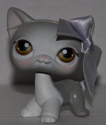 Littlest Pet Shop Siamese #138 (Grey, Red Eyes, White Face And Paws) - (Retired) Collector Toy - Lps Collectible Replacement Figure - Loose