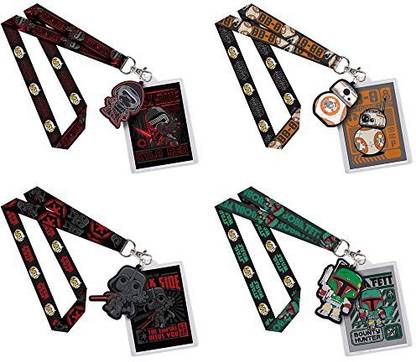 Lanyards Funko Lanyard - Star Wars Series 1 - Set Of 4 (Boba Fett, Darth Vader, Bb-8 & Kylo Ren)