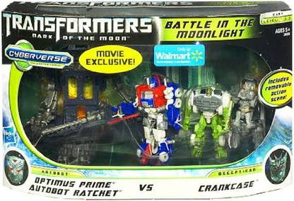 Sideshow Collectibles Transformers 3 Dark of the Moon Exclusive Cyberverse Legion Class Action Figure Playset Battle In The Moonlight Optimus Prime Autobot Ratchet vs Crankcase