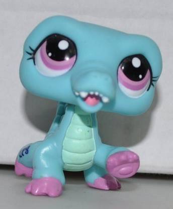 Littlest Pet Shop Alligator #1870 (Blue) - (Retired) Collector Toy - Lps Collectible Replacement Single Figure - Loose