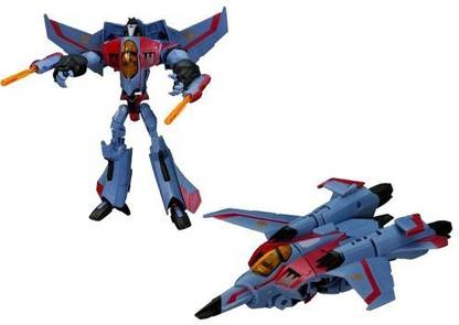 TRANSFORMERS Animated Series Voyager Class Starscream Hidden Arm Lasers, Flip Down Sonic Shock Blasters,