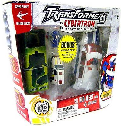 TRANSFORMERS Exclusive Cybertron Series Speed Planet Deluxe Class 6 Inch Tall Robot Action Figure - Red Alert With Interchangeable Arm Tools,