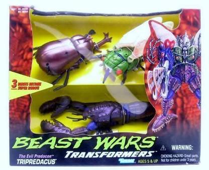 TRANSFORMERS Beast Wars Evil Predacon Tripredacus (Includes Cicadacon, Ram Horn And Sea Clamp)