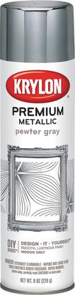 Krylon Premium Metallic Spray Paint 8Oz - Pewter Gray