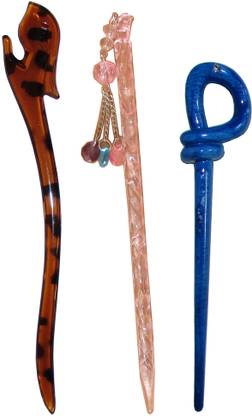 Muchmore Combo of Multi Color Juda Sticks Bun Stick