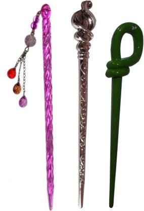 Kabello Curly Combo of Multi Color Juda Sticks Bun Stick