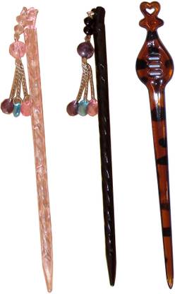 Majik Golden Combo of Multi Color Juda Sticks Bun Stick