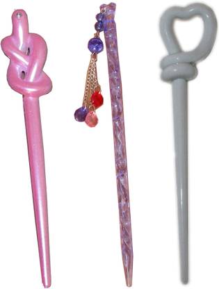Majik Golden Combo of Multi Color Juda Sticks Bun Stick
