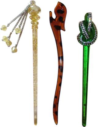 Siempre21 French Combo of Multi Color Juda Sticks Bun Stick