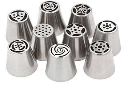 Skywalk Imported 9pcs Russian Tulip Icing Piping Nozzles Cake Decoration Tips Home DIY Tools Kitchen Tool Set