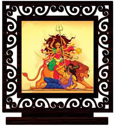 CRAZYINK ANIMATED MAA DURGA Decorative Showpiece  -  10 cm
