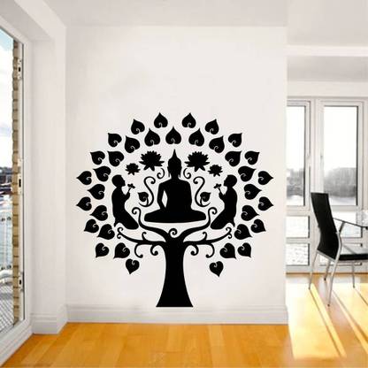 rawpockets 15 cm Buddha Silhouettes Self Adhesive Sticker