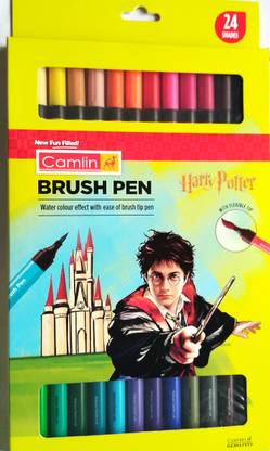 Camlin 24 Shades Brush Pen Paint Brush Nib Sketch Pens