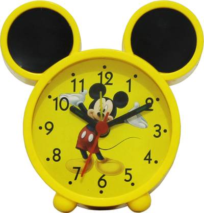 Sonic Mickey Mouse Yellow Color Alarm Clock Analog Yellow Clock