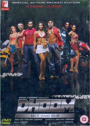DHOOM 1 AND 2 DVD