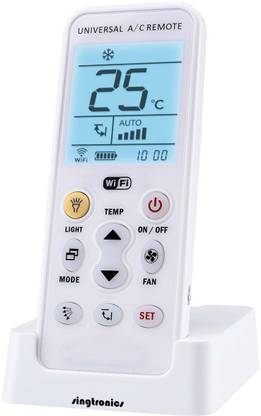 Singtronics K-380EW WIFI A/C remote ON OFF Control Thru Mobile Internet 2G/3G/4G android IOS Universal AC Air Conditioner Smart Remote with LCD display Home Automation HITACHI, CARRIER, ELECTROLUX, HUAWEI, LG, MITSUBISHI, SAMSUNG, SHARP Remote Controller