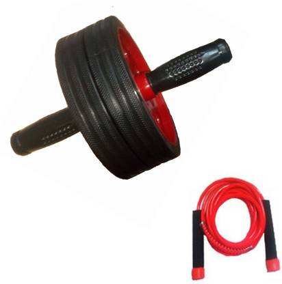 INSTAFIT New Style Double Wheel Roller With Skipping Rope एब व्यायाम करने वाला