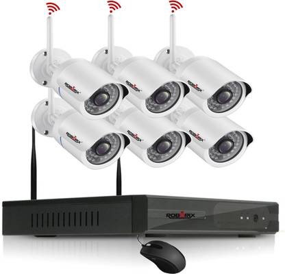 ROBORIX 6 camera wireless WiFi IP (1.3MP, 960P HD, 8 channel NVR) CCTV Security Surveillance Kit 8 Channel Home Security Camera Security Camera