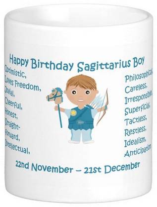 Exocticaa Happy Birthday Sagittarius Boy Ceramic Coffee Mug
