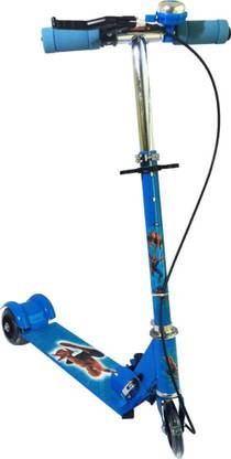 Fabofly 3 Wheel Folding Spiderman Scooter with LED lights on wheel and Bell & Handbrakes