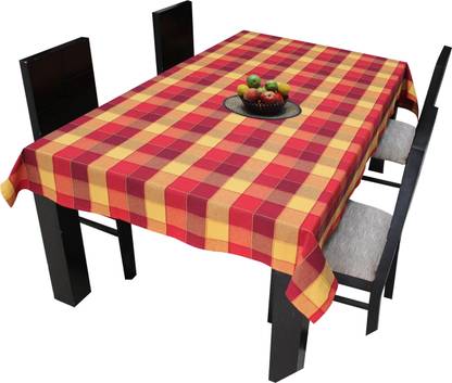 AIRWILL Self Design 4 Seater Table Cover