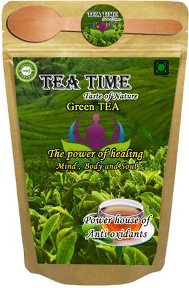 Tea Time Antioxidant Rich Whole Green Tea Leaf Unflavoured Green Tea Pouch
