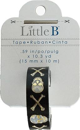 Little B Decorative Foil Tape 0.59"X100.3 Yard S - Skull & Bones