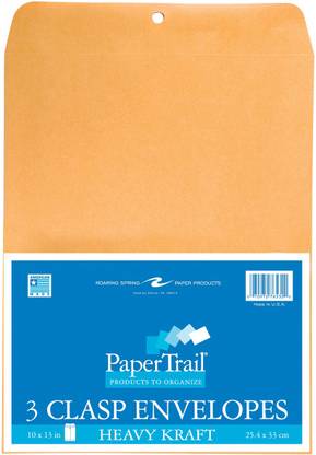 Roaring Spring Heavy Clasp Envelopes 10"X13" 3 Per Package - Kraft