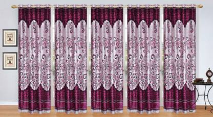 Ville Style 214 cm (7 ft) Polyester Room Darkening Door Curtain (Pack Of 5)