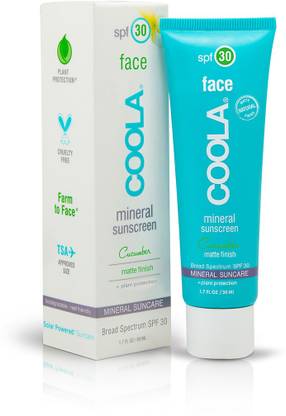 Coola Sunscreen - SPF 50 Mineral Sunscreen, Cucumber Matte Finish, High Protection SPF 30
